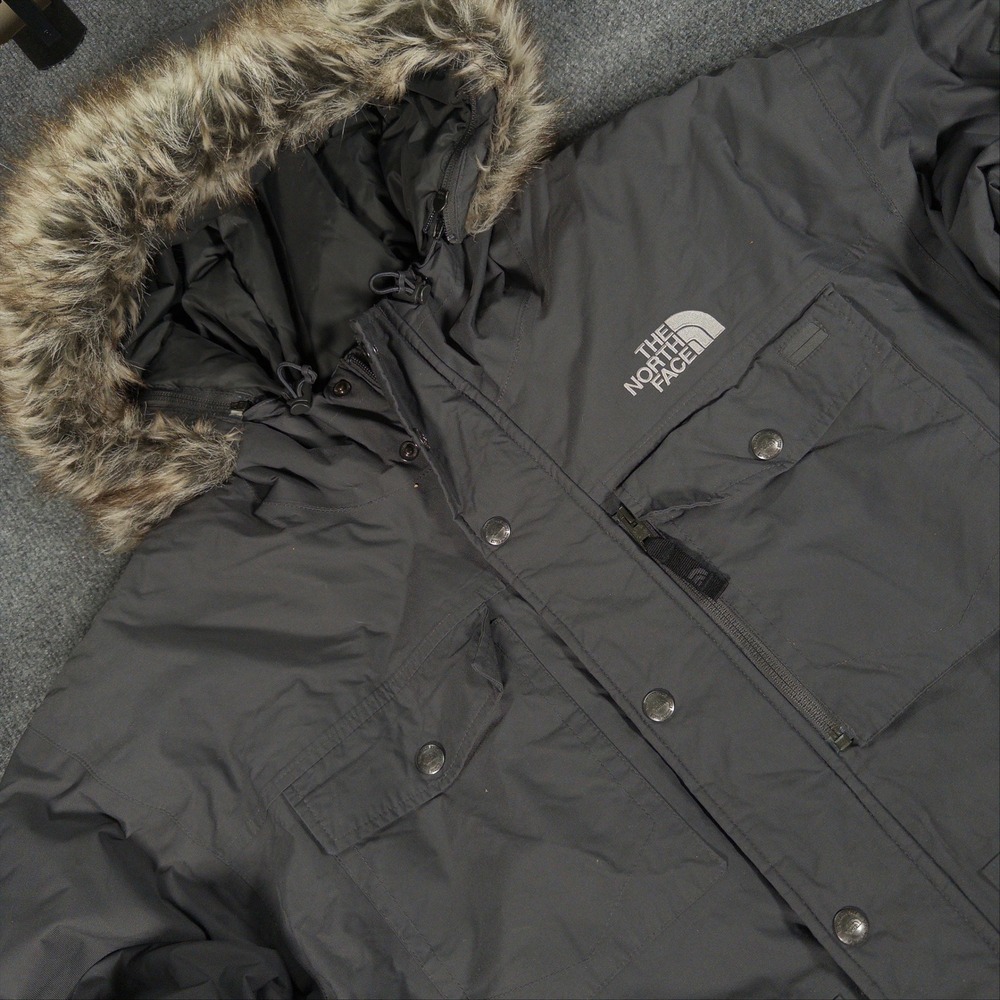 The North Face Gotham III Down Jacket Mens Large Grey Faux Fur Parka AAQF F10